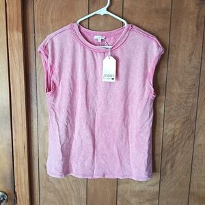 Jodifl Pink Sleeveless Top Size S Soft Washed Casual Summer Blouse